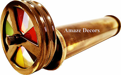 Nautical Kaleidoscope Brass Double Rotating Wheel Stained Glass Kaleidoscope