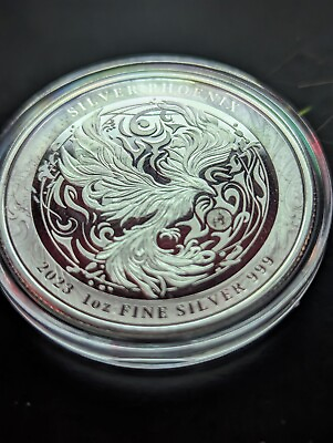 #ad 2023 Niue 1 oz Phoenix Silver Coin .999 Fine Comes W Free Capsule