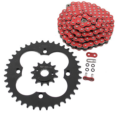 #ad Red O Ring Chain and Black Sprocket for 1999 2004 Honda 400EX TRX400EX 13 39 94L