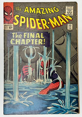 #ad AMAZING SPIDER MAN #33 VG 1966 App of Dr. Curt Connors 1966 Marvel Comics
