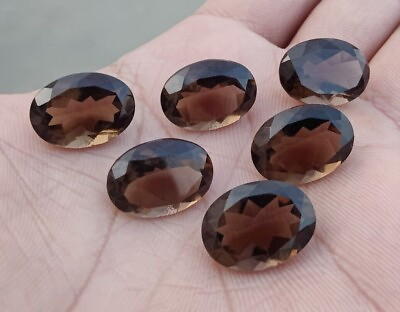 #ad Top Quality Natural Smoky Quartz Oval Shape Faceted Cut Calibrated Gemstone