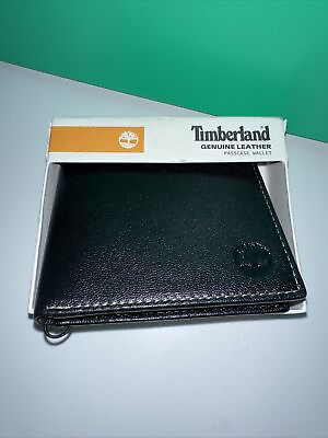 #ad Timberland Men#x27;S Leather Passcase Wallet Trifold Wallet Hybrid New With Tags