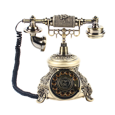 Home Vintage Antique Phone Handset Old European Style Rotary Dial Telephone USA
