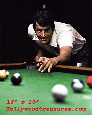 Dean Martin Playing Pool Pool Hall Billiards Color Shooting Pool 16quot; x 20quot; Photo