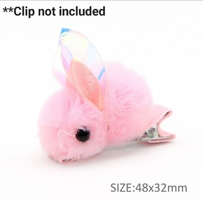 5 pc. Bunny Fluff Easter WHOLESALE Easter bow embellishments 1213476 Pink