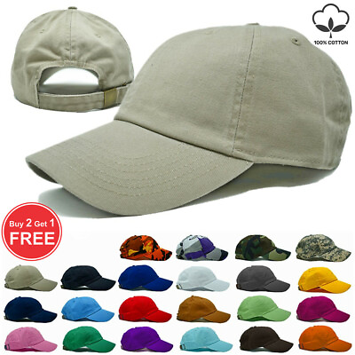 #ad For Mens Womens Adjustable Cotton Plain Baseball Caps Dad Hat Washed Ball Cap