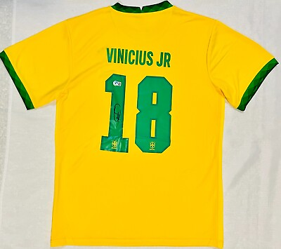Vinicius Junior Signed 21 22 Brazil Jersey Vini Jr. #18 Beckett Witnessed
