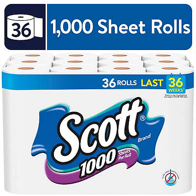 1000 Toilet Paper 36 Rolls 1000 Sheets per Roll