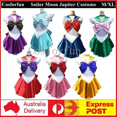 #ad Sailor Moon Jupiter Costume Cosplay JK Uniform Sailormoon Dress amp; Gloves Party