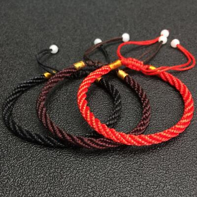 #ad Good Luck Handmade Bracelet Silky Cord For Women Men Blessing 6.3quot; Adjustable