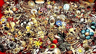 Vintage Costume Jewelry Lots Brooches Signed Unsigned *All Wear*