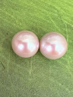 #ad gorgeous 12 13mm south sea light pink loose pearl half drill