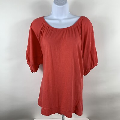 #ad Express Shirt Medium Salmon Pink Short Sleeve Round Neck Cotton Blend Jersey