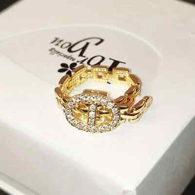 #ad 1x New Stylish Design Gold Silver Personality Bag Chain Belt Buckle Finger Ring