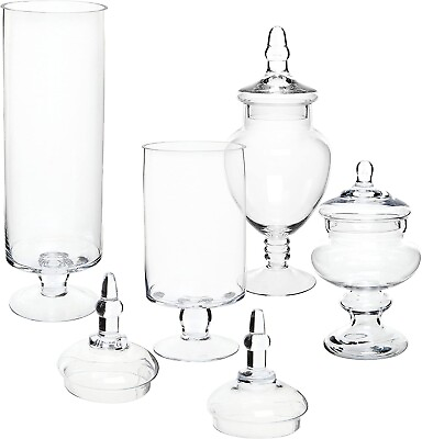 Home Large Clear Glass Lid Apothecary Jars Candy Buffet Wedding Centerpiece