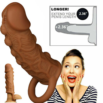 #ad Male Cock Girth Enlarger Enhancer Penis Extension Extender Sheath Sleeve Sex Toy
