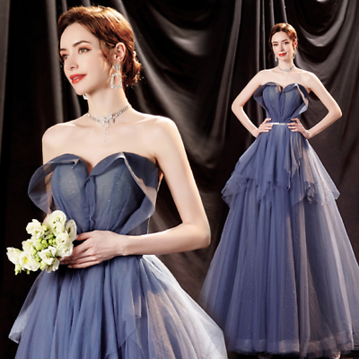 #ad Elegant Blue Off Shoulder Empire Waist Evening Dresses Evening Party Gown BET
