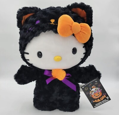 Hello Kitty Plush Gemmy Halloween Decor Black Cat Door Greeter Sanrio 2023 #0046