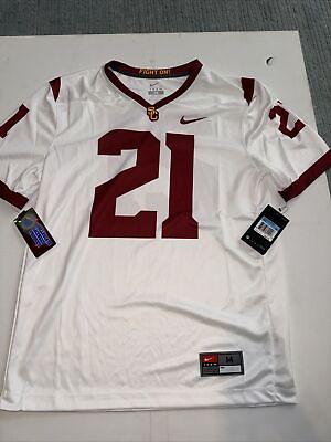 #ad Nike USC Trojans #21 Gameday Jersey M Men’s Legend Sublimation White Fight On