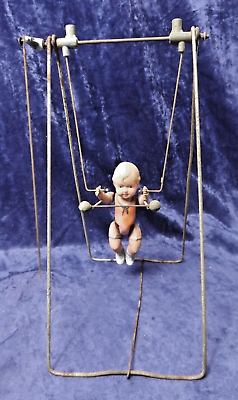 #ad Vintage Toy 1920s 30s Baby on Trapeze Very Nice Working Cond