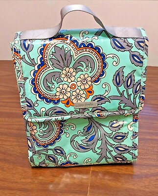 Vera Bradley Fan Flowers LUNCH Insulated Stay Cooler Bag Tote Sack Box School