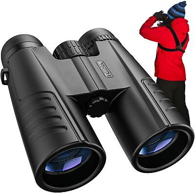 12x42 HD Powerful Binoculars Large Clear View Easy to Focus Adjust Case Camping