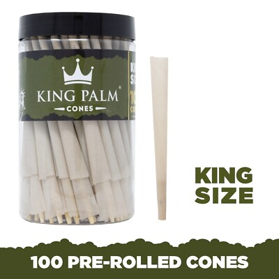 #ad King Palm King Size Pre rolled Cones Holds 1 Gram 100 Pack Tube