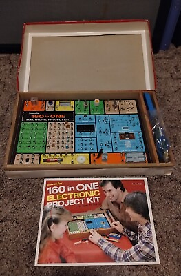 #ad 1982 Science Fair 160 in One Electronic Project Kit w Manual Untested