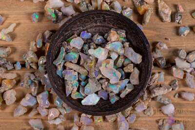 #ad 25 Ct 100% Natural Flashy Ethiopian Fire Opal Rough Loose Gemstones Lot 4 6 PCS
