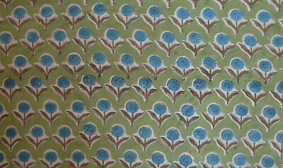#ad Green Craft 100% Cotton Voile Fabric Sewing Handmade Print 3 yard Dressmaking