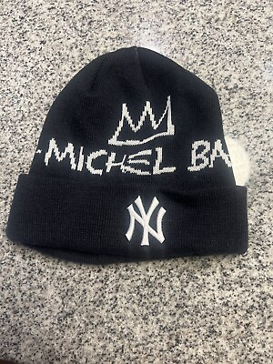 #ad Knit Jean Michel Basquiat New York Yankees New Era Knit Hat Beanie Yanks Black