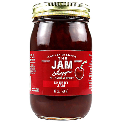 #ad The Jam Shoppe All Natural Cherry Jam 19 oz. Jar Handcrafted Real Fruit Recipe