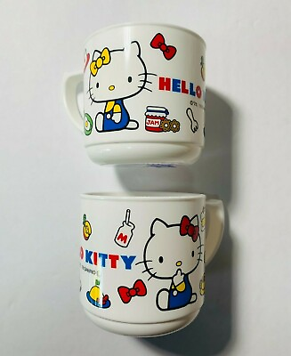 Sanrio x Daiso HELLO KITTY 3quot; CUP w HANDLE 8OZ Set of 2 New *US Seller*