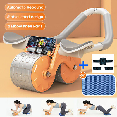 #ad Abdominal Wheel Automatic Rebound Ab Roller Elbow Support Training Equipment