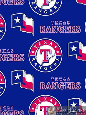 #ad MLB Texas Rangers All Over Licensed Fleece Fabric 58 Wide SOLD BY THE YARDS