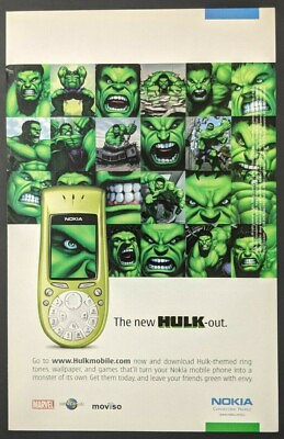 Hulk Nokia Mobile Phone Print Ad Poster Art PROMO Original Advert Marvel Comics