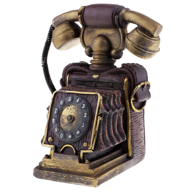 19cm Antique Phone Ornaments Retro Rotary Dial Telephone Desk Decoration