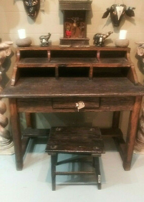 #ad 19th century. Hard Wood Antique Desk 45h 50w 29d