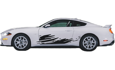 #ad Graphic Mud Splash Stripe Decal Kit For Ford Mustang Side Door Car Sticker Vinyl