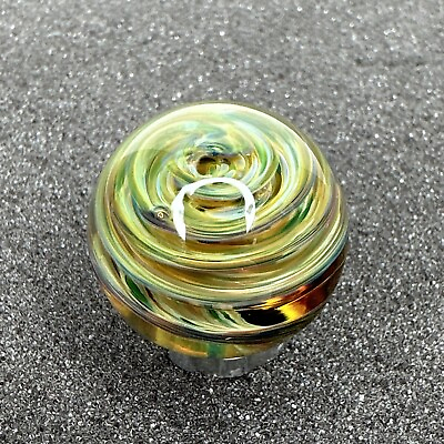 #ad Handmade Art Glass Marble 1.01quot; Color Swirl Core Contemporary Lampwork MIB Boro