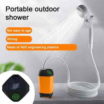 #ad Camping Shower Portable Electric Shower Pump Waterproof with Digital Display New