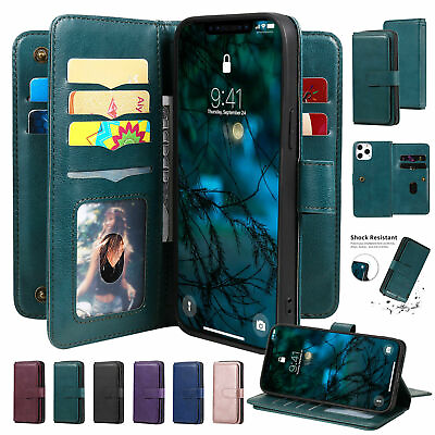 #ad For iPhone 15 14 13 11 12 Pro Max XS XR XS Leather Card Wallet Flip Case Cover