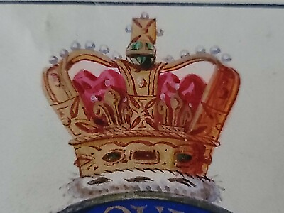 #ad Queen Victoria Royalty Letters Patent Nobility Coat Arms Document Box Wax Seal