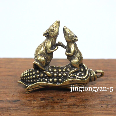 Brass Mouse Figurine Statue House Office Table Decoration Animal Figurines Toys