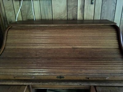 GORGEOUS Solid Oak Antique Roll Top Desk Excellent Condition