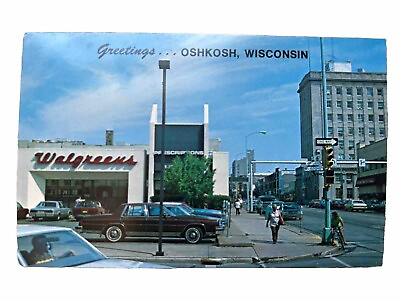#ad Oshkosh Wisconsin greetings from WI Postcard