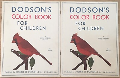 #ad 2 Dodson’s Color Book for Children 1934 Vintage American Coloring Books