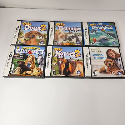 #ad Lot of 6 PETZ Games for Nintendo DS Dogz Bunnyz Horsez Dolphinz Petz Vet