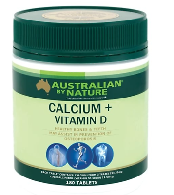 #ad New Australian By Nature Calcium Vitamin D 180 Tablets Exp: 06 2023