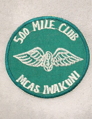#ad USMC Marine patch 124: MCAS Iwakuni quot;500 Mile Clubquot; Japanese made